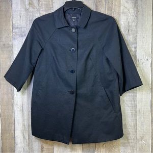 Rafaella Size Small Black 4 Button Front Lined Jacket with Side Pockets